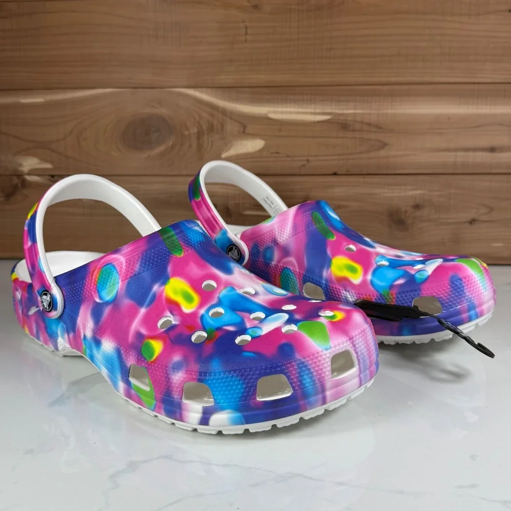 Crocs Classic Tie Dye Solarized Clog Multi Color Heat Map‎ Mens 13 Womens 15 NEW